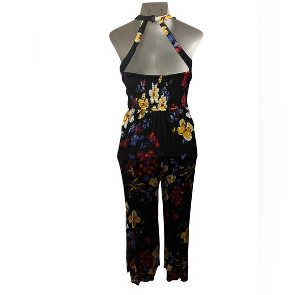 Band Of Gypsies Bristol Split Leg Jumpsuit In Black
& Multicolor Floral Print S - Picture 3 of 16
